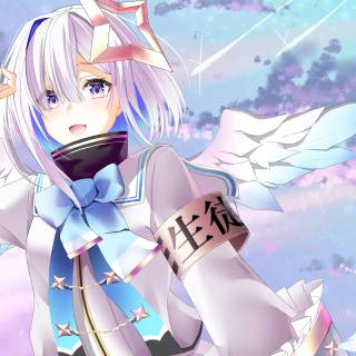 White haired anime girl desktop wallpaper