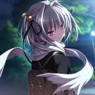 White haired anime girl desktop wallpaper