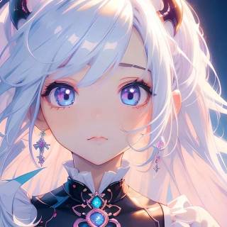 White haired anime girl desktop wallpaper