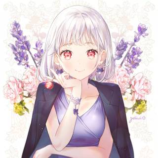 White haired anime girl desktop wallpaper