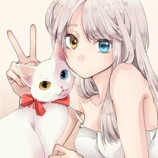 White haired anime girl desktop wallpaper