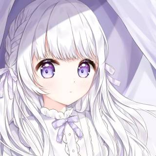 White haired anime girl desktop wallpaper
