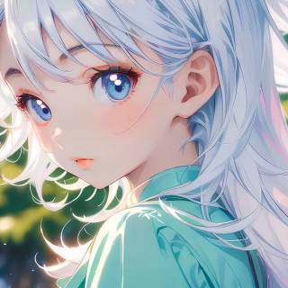 White haired anime girl desktop wallpaper