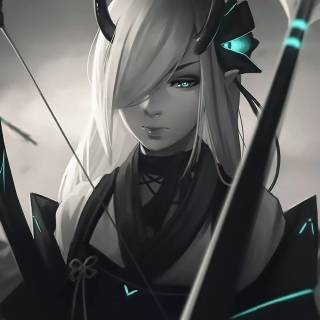 White haired anime girl desktop wallpaper
