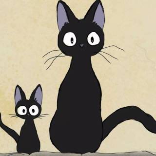 JiJi Cat minimalistic wallpaper