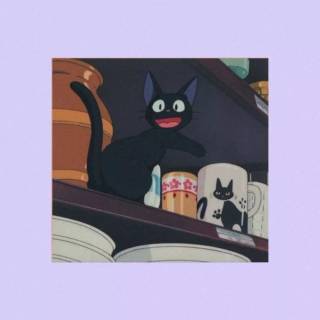 JiJi Cat minimalistic wallpaper