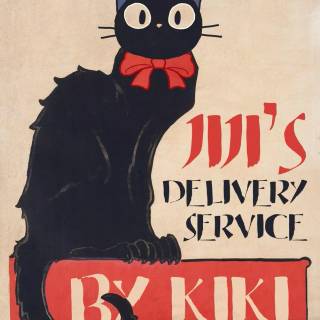 JiJi Cat minimalistic wallpaper
