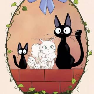 JiJi Cat minimalistic wallpaper