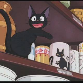 JiJi Cat minimalistic wallpaper