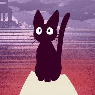 JiJi Cat minimalistic wallpaper