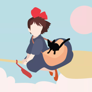 JiJi Cat minimalistic wallpaper