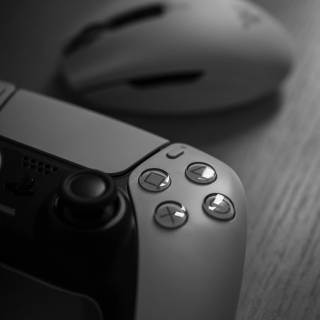 PS5 black and white wallpaper
