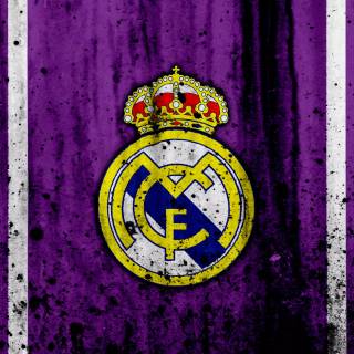 Purple Real Madrid logo wallpaper