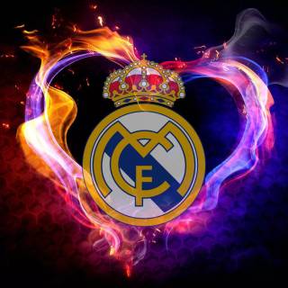 Purple Real Madrid logo wallpaper
