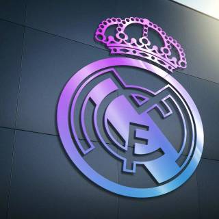 Purple Real Madrid logo wallpaper