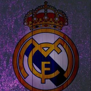 Purple Real Madrid logo wallpaper