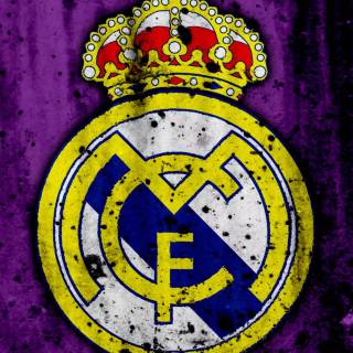 Purple Real Madrid logo wallpaper