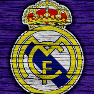Purple Real Madrid logo wallpaper