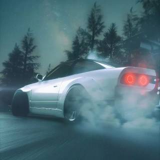 Drift car with smoke wallpaper