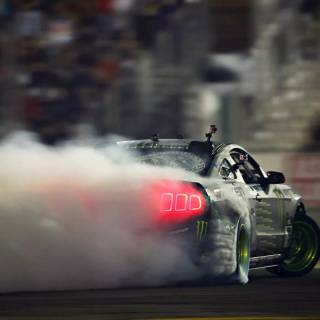 Drift car with smoke wallpaper