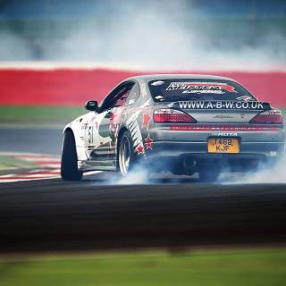 Drift car with smoke wallpaper