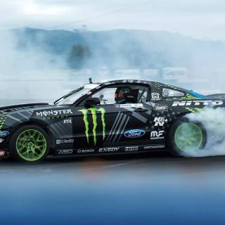 Drift car with smoke wallpaper