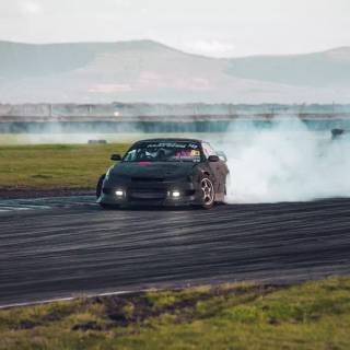 Drift car with smoke wallpaper