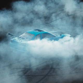 Drift car with smoke wallpaper