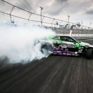 Drift car with smoke wallpaper