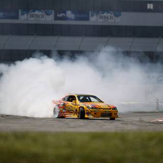 Drift car with smoke wallpaper