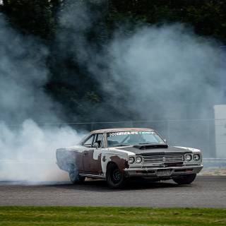 Drift car with smoke wallpaper