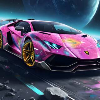 Space Lamborghini wallpaper