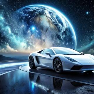 Space Lamborghini wallpaper