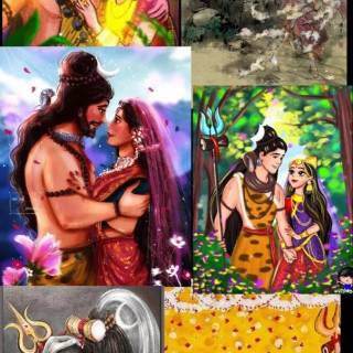 Shiva collage wallpaper