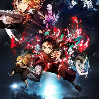 Demon Slayer fight poster wallpaper