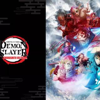 Demon Slayer fight poster wallpaper