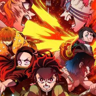 Demon Slayer fight poster wallpaper