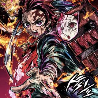 Demon Slayer fight poster wallpaper