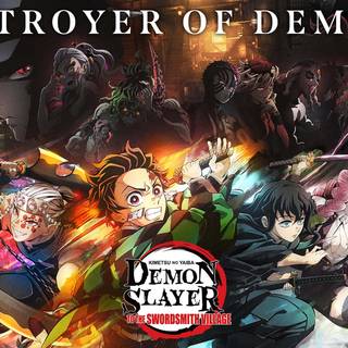 Demon Slayer fight poster wallpaper