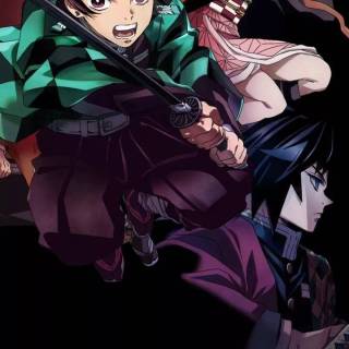 Demon Slayer fight poster wallpaper