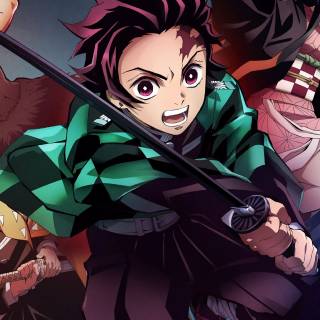 Demon Slayer fight poster wallpaper