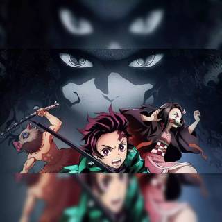 Demon Slayer fight poster wallpaper