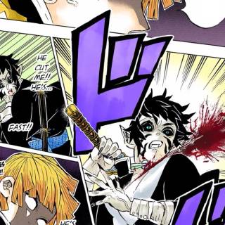 Zenitsu vs Kaigaku poster wallpaper