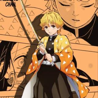 Zenitsu vs Kaigaku poster wallpaper