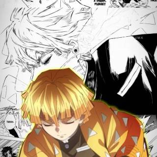 Zenitsu vs Kaigaku poster wallpaper