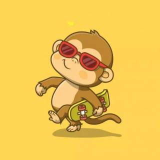Cute aminated monkey wallpaper