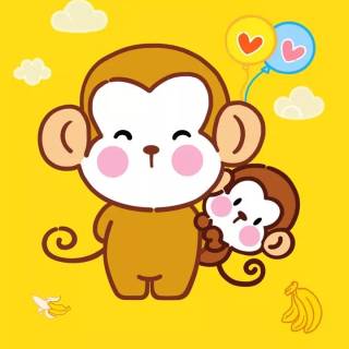 Cute aminated monkey wallpaper
