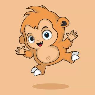 Cute aminated monkey wallpaper