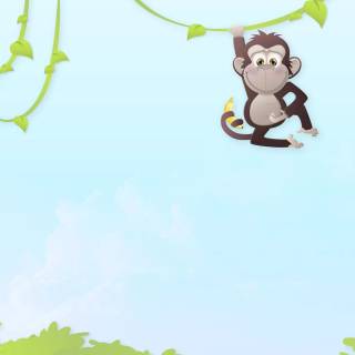 Cute aminated monkey wallpaper
