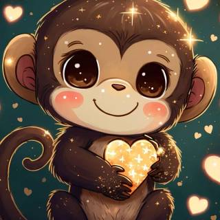 Cute aminated monkey wallpaper